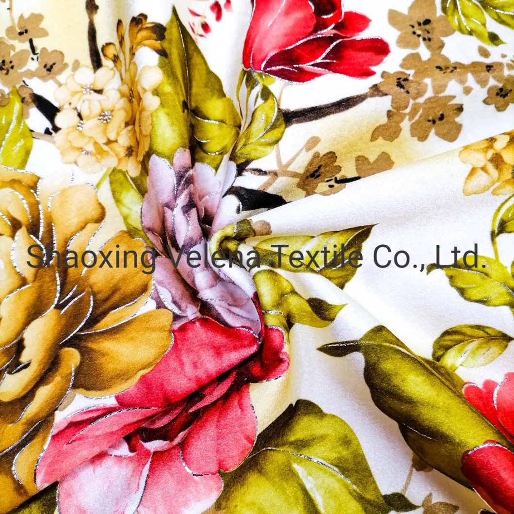 100%Polyester Holland Fudan Vinice FDY Velvet Printed Sofa Set Furniture Living Room Upholstery Fabric