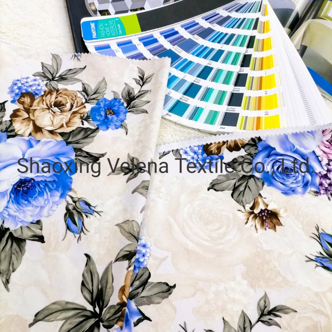 Printing Velvet Fabric Use for Sofa Furniture Polyester FDY Venisia Velvet Printed Sofa Furniture Upholstery Fabric